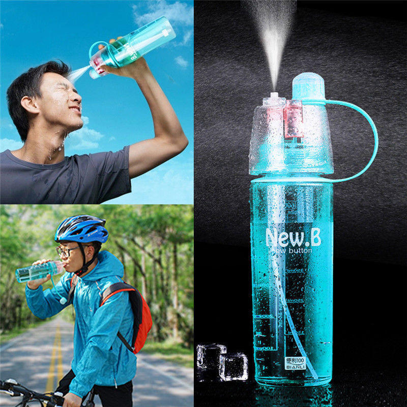 AU 600mL Portable Spray Water Drink Bottles Travel Outdoor Sport Cycling Running