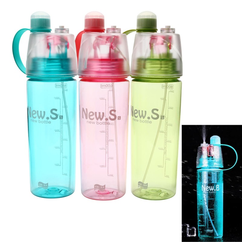 AU 600mL Portable Spray Water Drink Bottles Travel Outdoor Sport Cycling Running