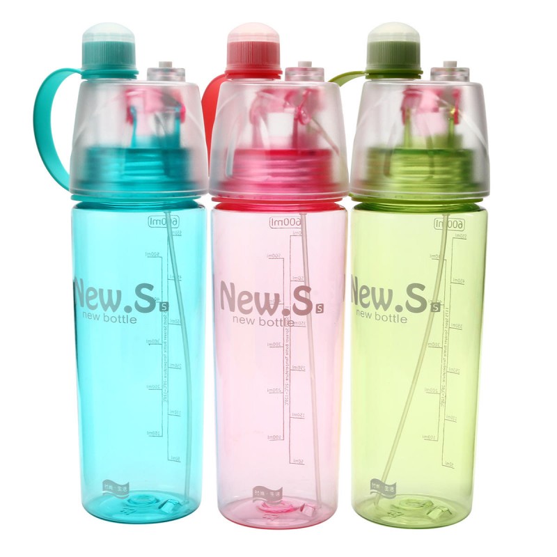 AU 600mL Portable Spray Water Drink Bottles Travel Outdoor Sport Cycling Running