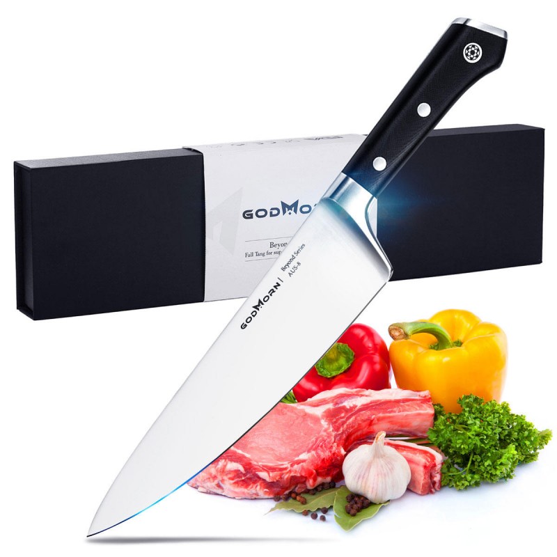 Godmorn Chef Knife 8 Inch AUS-8 Japanese Professional Kitchen Stainless Steel Knife with G10 Handle