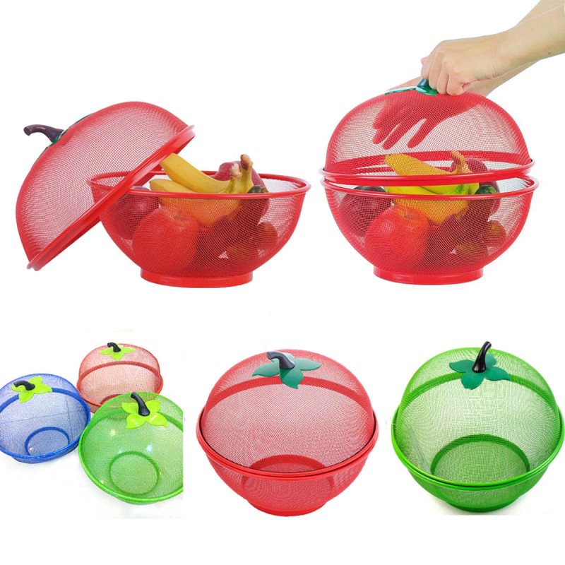 Apple Shape Mesh Fresh Fruits Storage Drain Basket Keep Flies Insects Out Storage Baskets Washing Vegetable Basket Filter Tools