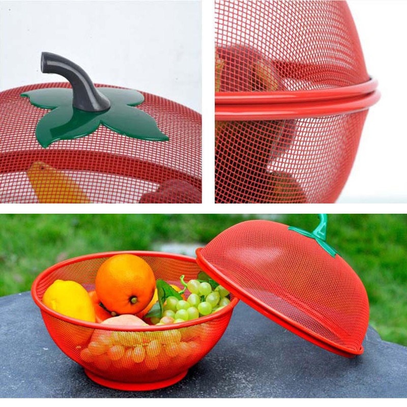 Apple Shape Mesh Fresh Fruits Storage Drain Basket Keep Flies Insects Out Storage Baskets Washing Vegetable Basket Filter Tools