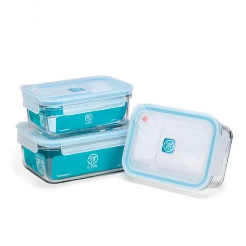 MIUI Kitchen Falling Resistant Glass Fresh Keeping Box Students Portable Lunch Box