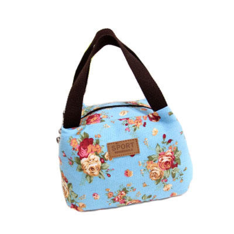 Lunch Bag Printing Portable Insulated Thermal Cooler Box Lunch Food Canvas Storage Bag Picnic Container