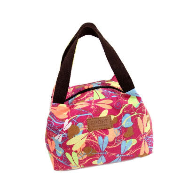 Lunch Bag Printing Portable Insulated Thermal Cooler Box Lunch Food Canvas Storage Bag Picnic Container