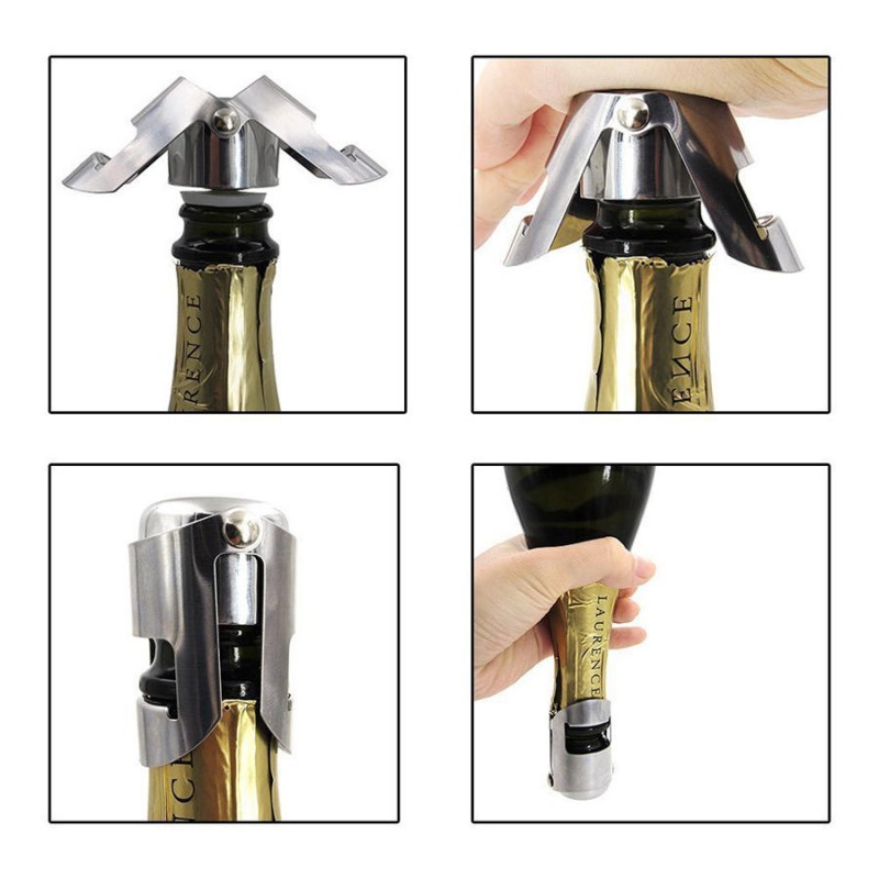 MIUK Stainless Steel Vacuum Champagne/Red Wine Sealer Bottle Stopper Solid Seal Kept Fresh