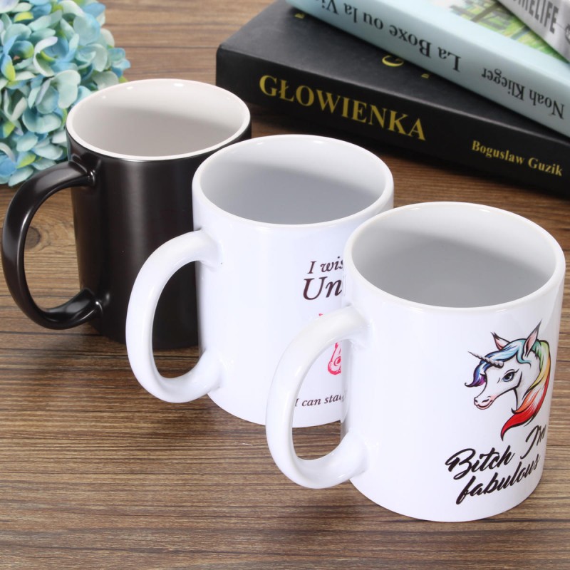 Funny Unicorn Heat Color Changing Ceramic Mug Coffee Milk Tea Cup Home Christmas Gift