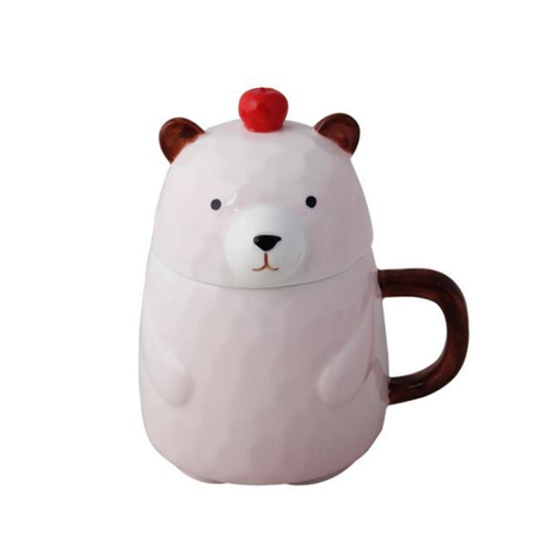 Bear Ceramic Mug 400ml Coffee Cup Porcelain With Lid Milk Coffee Mug Tea Cup Home Office Cup