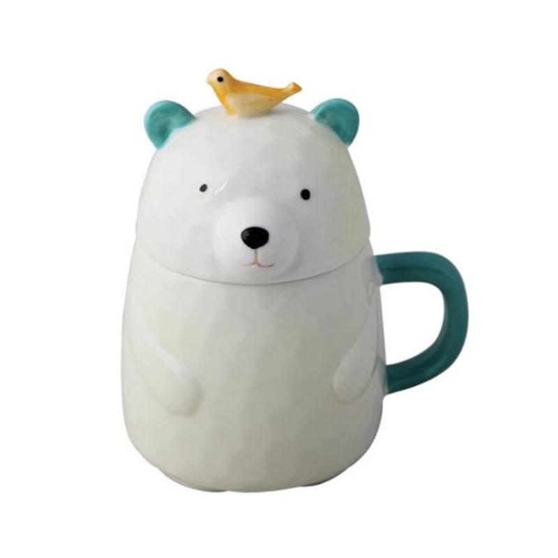 Bear Ceramic Mug 400ml Coffee Cup Porcelain With Lid Milk Coffee Mug Tea Cup Home Office Cup