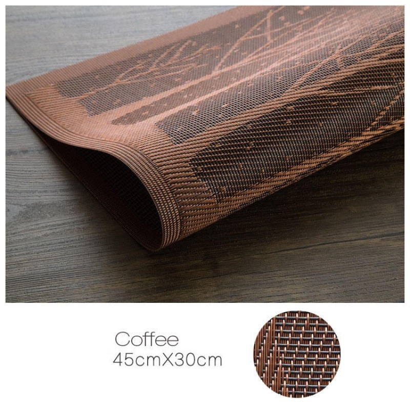 Placemat Fashion Pvc Dining Table Mat Disc Pads Bowl Pad Coasters Waterproof Table Cloth Pad Slip-Resistant Pad Tree Shape