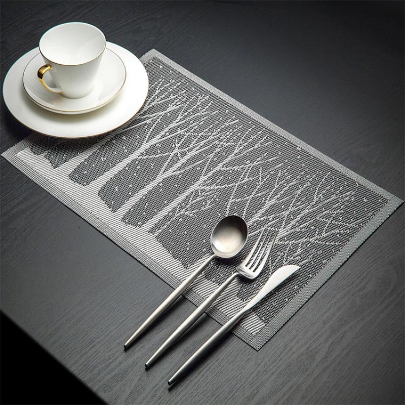 Placemat Fashion Pvc Dining Table Mat Disc Pads Bowl Pad Coasters Waterproof Table Cloth Pad Slip-Resistant Pad Tree Shape