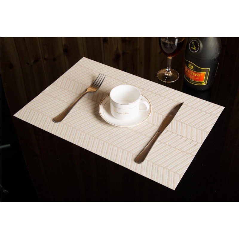 Placemat Fashion Pvc Dining Table Mat Disc Pads Bowl Pad Coasters Waterproof Table Cloth Pad Slip-Resistant Pad Three Colors