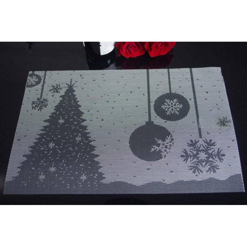 Placemat Fashion Pvc Dining Table Mat Christmas Disc Pads Bowl Pad Coasters Waterproof Table Cloth Pad Slip-Resistant Pad