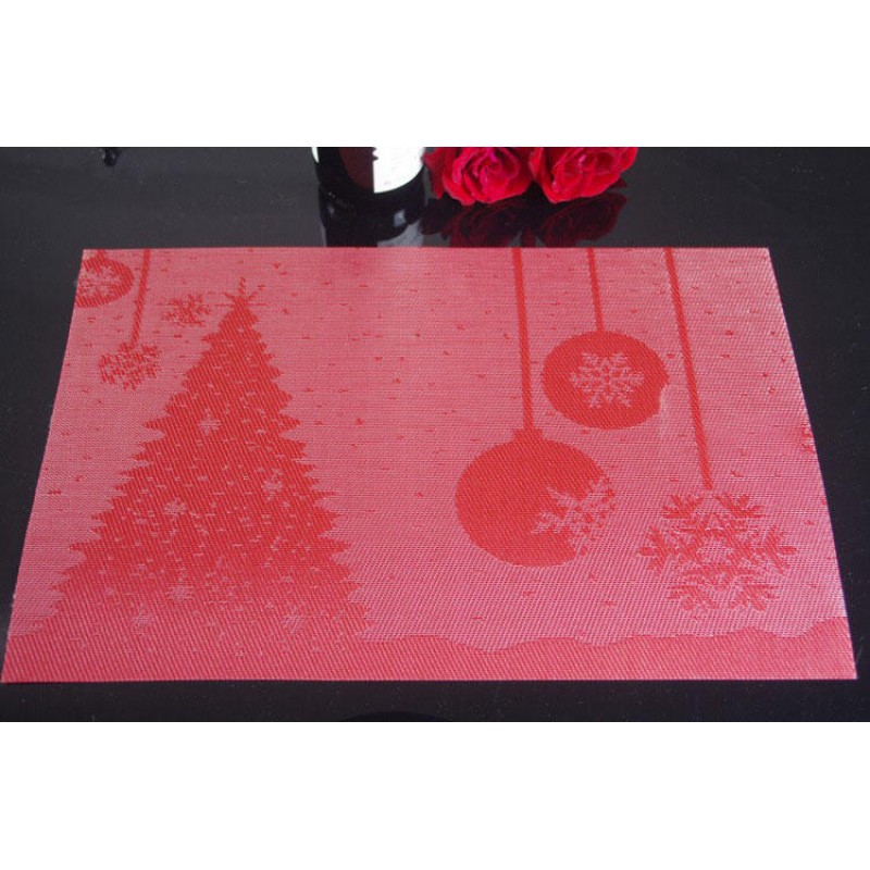 Placemat Fashion Pvc Dining Table Mat Christmas Disc Pads Bowl Pad Coasters Waterproof Table Cloth Pad Slip-Resistant Pad