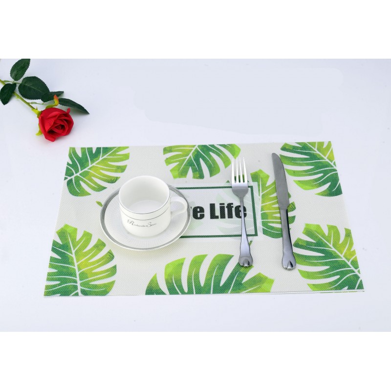 Placemat Fashion Pvc Dining Table Mat Disc Pads Bowl Pad Coasters Waterproof Table Cloth Pad Slip-Resistant Pad Multi-shape