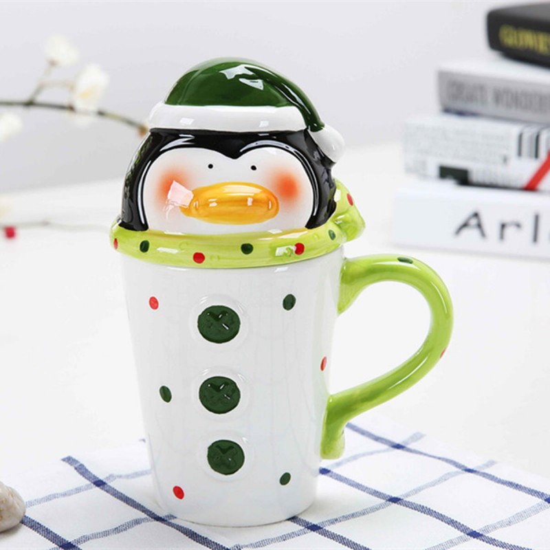 3D Christmas Mug Ceramic Coffee Mugs Elk Santa Claus Penguin Snowman Gifts Mug