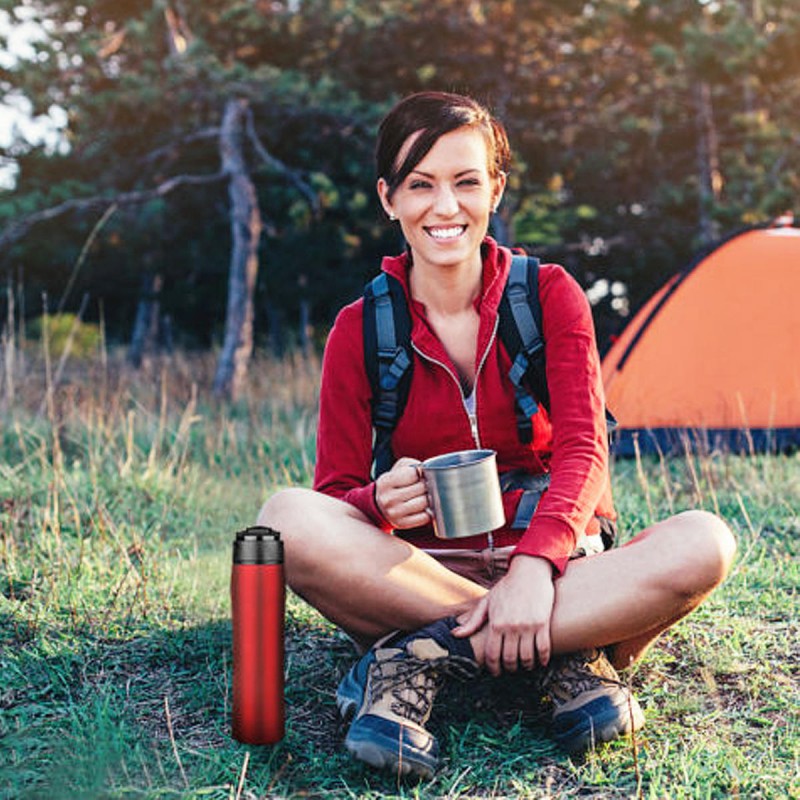 Self Lock Travel French Press Bottle Coffee Maker Insulated Cafetiere Cup Mug