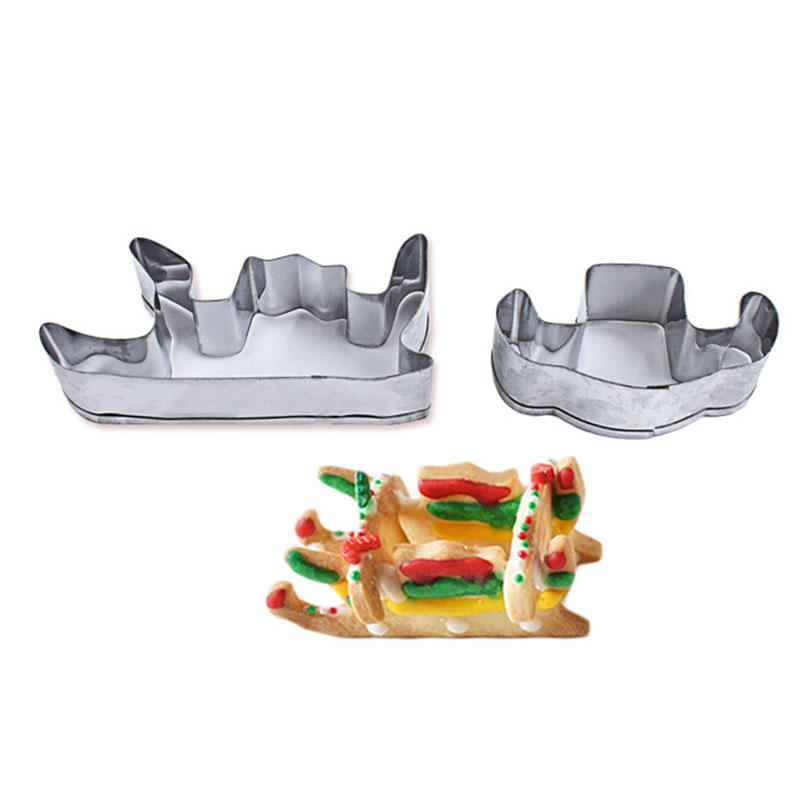 8PCS 3D Christmas Scenario Cookie Cutter Mold Set Stainless Steel Fondant Cake Mould