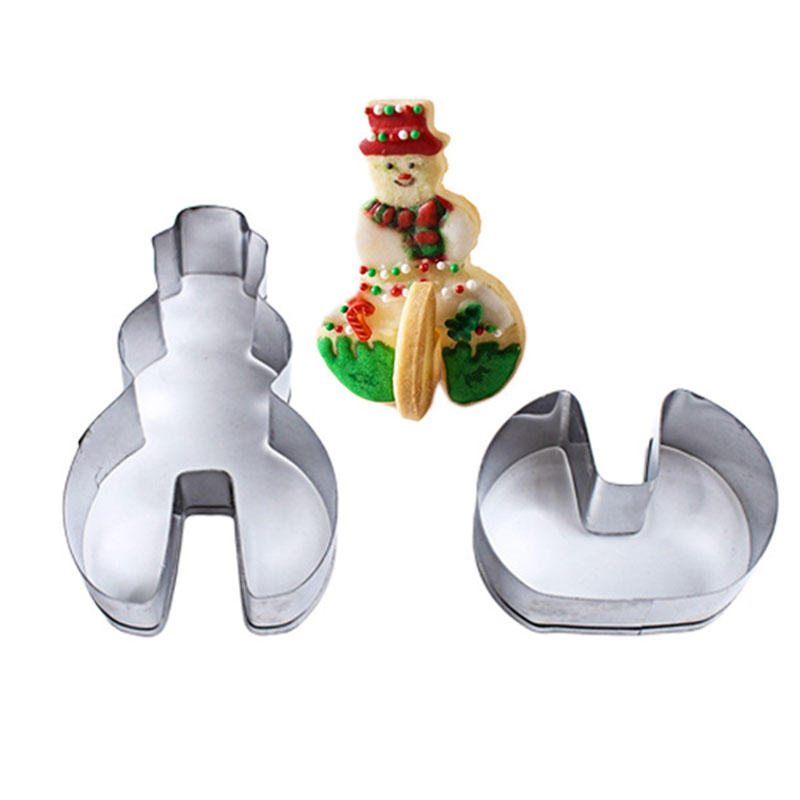 8PCS 3D Christmas Scenario Cookie Cutter Mold Set Stainless Steel Fondant Cake Mould