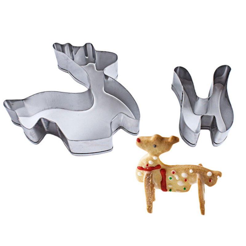 8PCS 3D Christmas Scenario Cookie Cutter Mold Set Stainless Steel Fondant Cake Mould