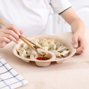 Straw Creative Dumpling Vinegar Dish Double Dribbl...