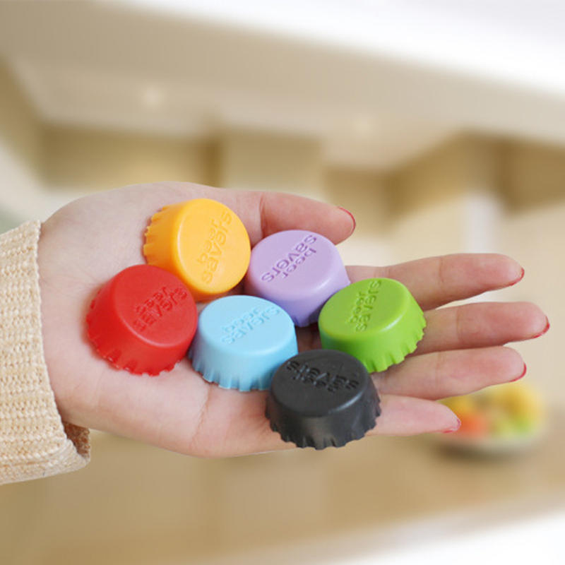 6pcs/lot New Kitchen Multicolor Silicone Button Beer Wine Cork Stopper Plug Bottle Cap Cover Perfect Home Kitchen Tools