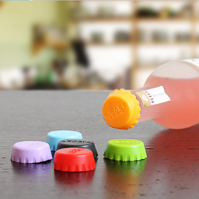 6pcs/lot New Kitchen Multicolor Silicone Button Beer Wine Cork Stopper Plug Bottle Cap Cover Perfect Home Kitchen Tools