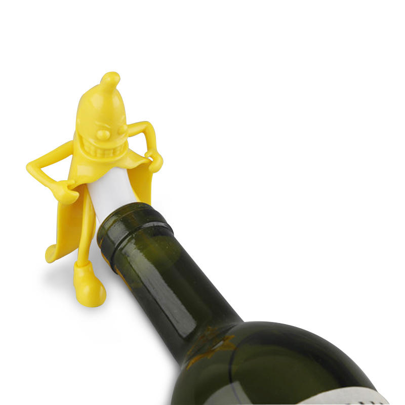 KC-SP004 Funny Mr. Banana Wine Stopper Novelty Bar Tools Wine Cork Bottle Plug Perky Interesting Gifts