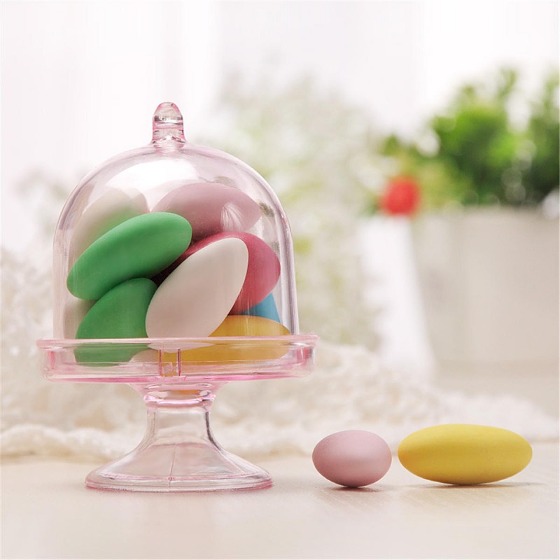 12 Pcs Mini Cake Stand Cupcake Box Plastic Candy Box Holder With Cover Kitchen Storage Container