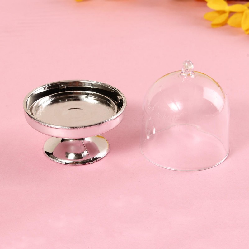 12 Pcs Mini Cake Stand Cupcake Box Plastic Candy Box Holder With Cover Kitchen Storage Container