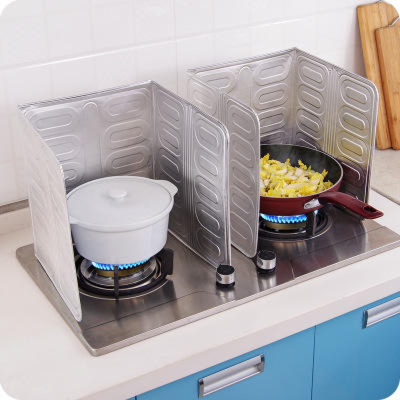 Aluminum Foil Oil Block Oil Barrier Stove Cooking Heat Insulation Anti-Splashing Oil Baffle Kitchen Utensils Supplies