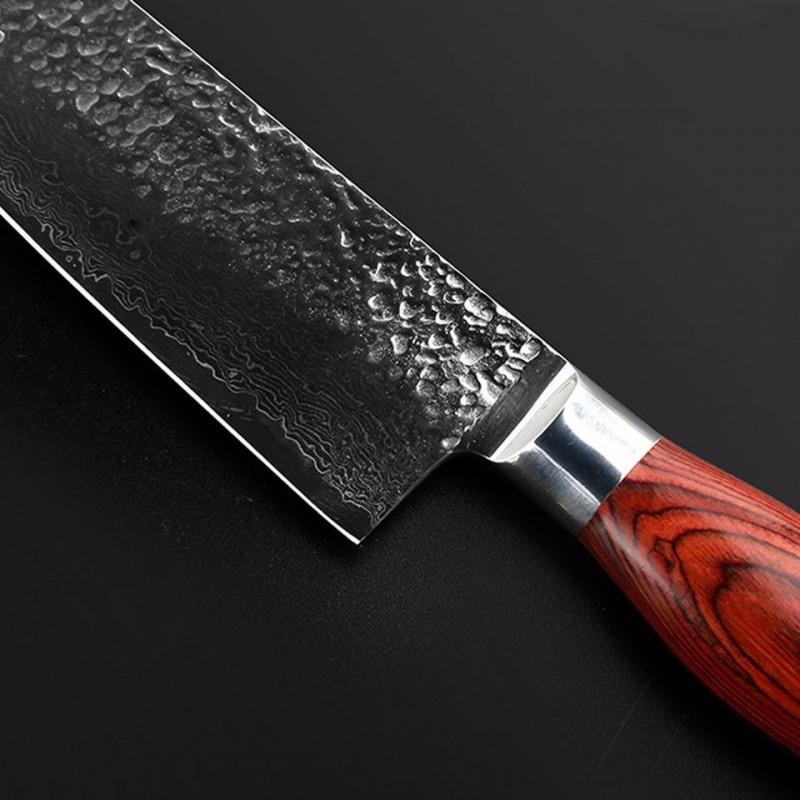 FINDKING Damascus Stainless Steel Knife Blade Color Wood Handle Stone Shape 8 inch Damascus Knife Chef Knife 67 Layers Damascus Steel Knife