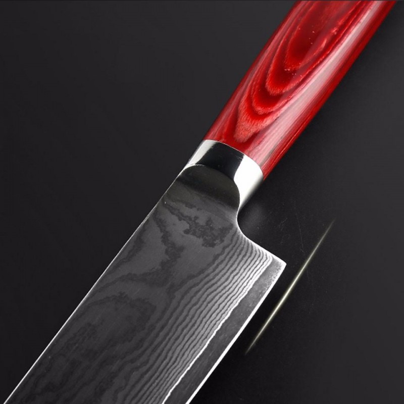 FINDKING 8 inch Damascus Stainless Steel Knife Blade Color Wood Handle Damascus Knife Chef Knife 71 Layers Steel Kitchen Knife