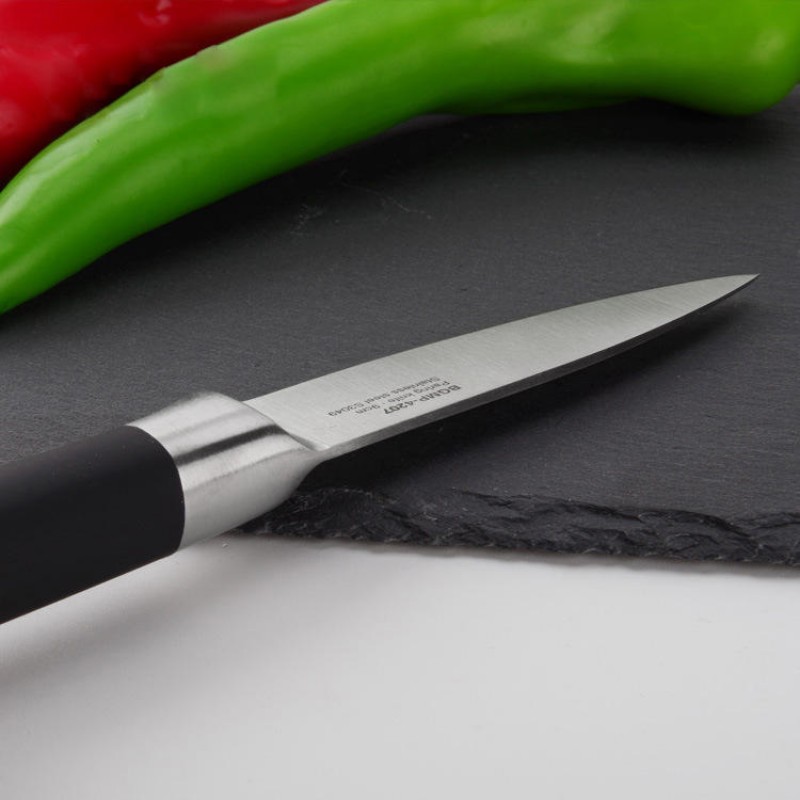 Portable Black High Quality Stainless Steel Knife Fruit Easy Cutting Paring Sharp Kitchen Knife