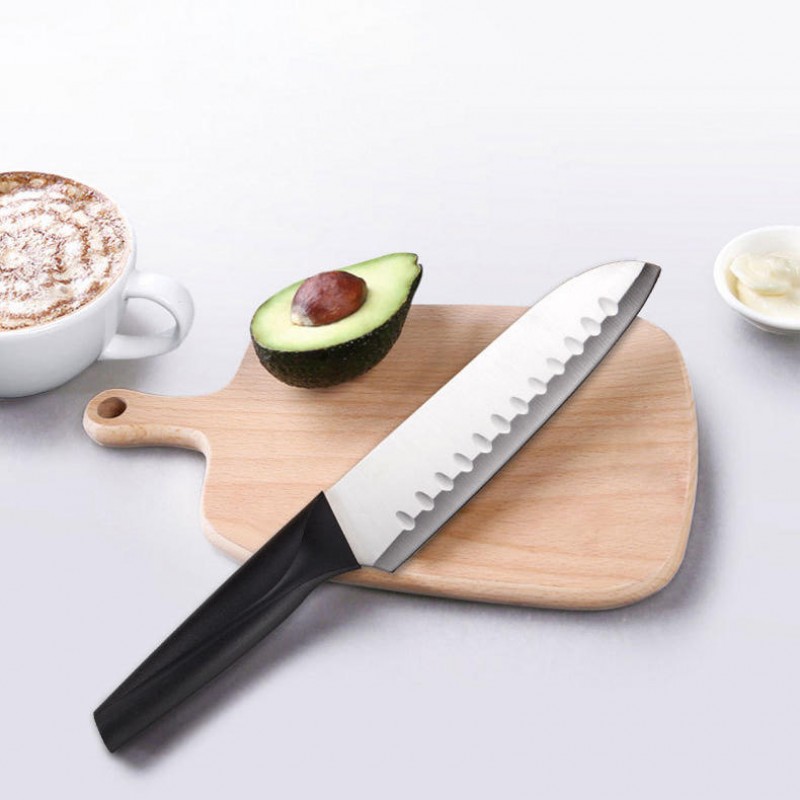 KF-4 6 Pieces Kitchen Multifunctional Stainless Steel Ergonomic Easy Cutting Knifes Peeler Slicer Knife Rest Knife Set