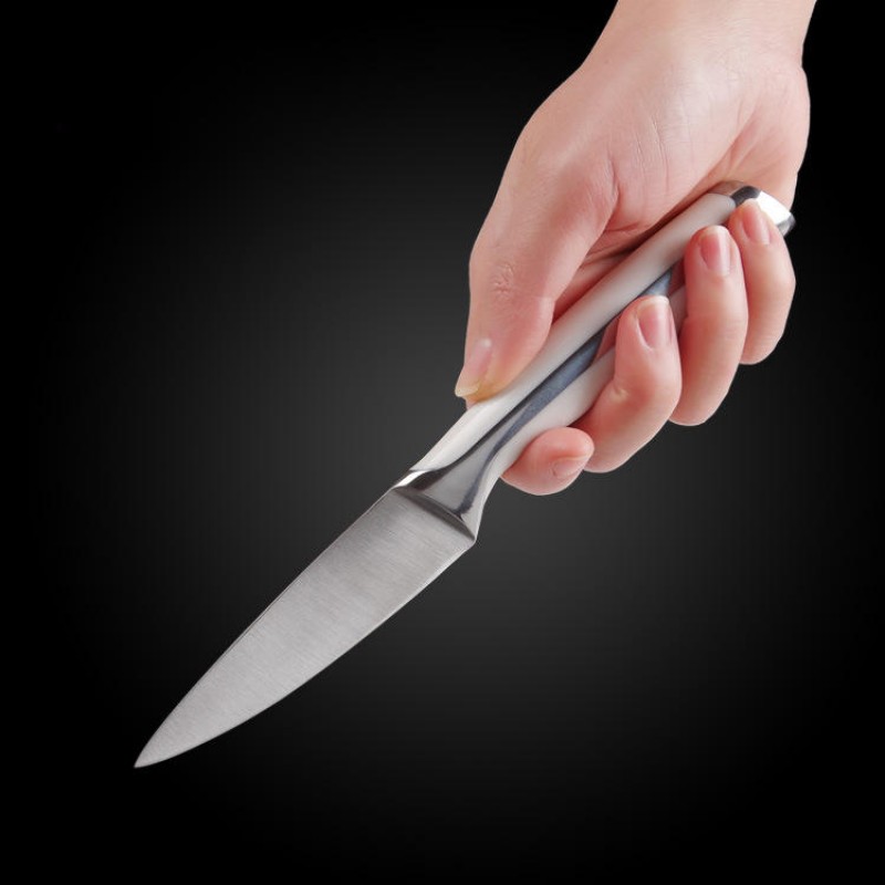 KF-18 Portable White High Quality Stainless Steel Fruit Easy Cutting Peeling Sharp Kitchen Knife