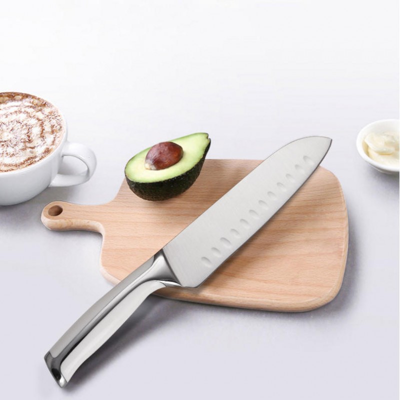 KF-8 6 Pieces Kitchen Multifunctional Stainless Steel Effort Saving Knife Scissor Peeler Slicer Knife Rest Knife Set