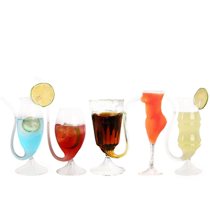 Creative Transparent Curved Glass Cup Heat-resistant Wine Juice Vampire Wine Glass