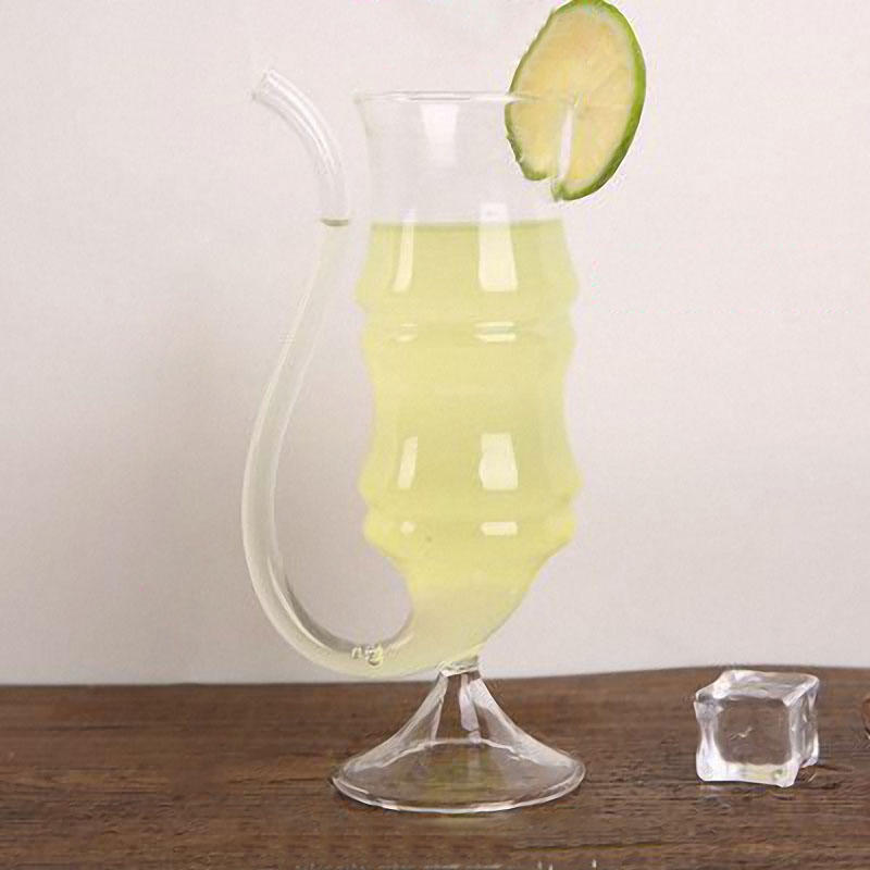 Creative Transparent Curved Glass Cup Heat-resistant Wine Juice Vampire Wine Glass