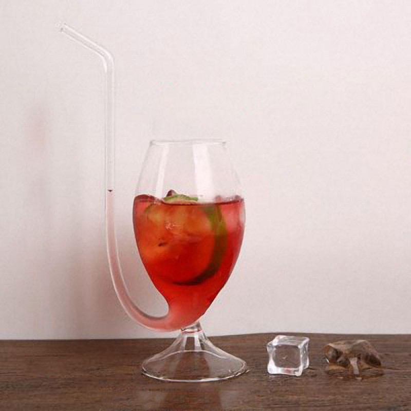 Creative Transparent Curved Glass Cup Heat-resistant Wine Juice Vampire Wine Glass