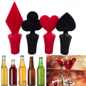 Poker Shaped Wine Stopper 1 Piece Silicone Vacuum ...