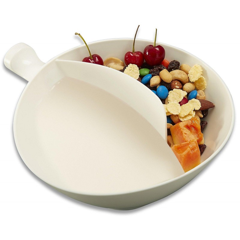 Multifunctional Plastic Cereal Bowl Snacks Containers Separate Containers for Snacks and Milk with Handle Design 'n Grip