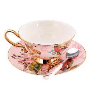 Fine Bone China Tea Coffee Cup Saucer Spoon Set 20...