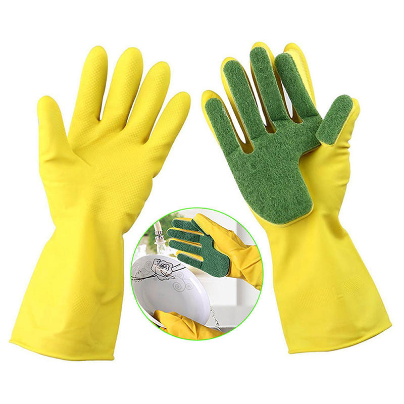 1 Pair Creative Home Washing Cleaning Gloves Garden Kitchen Dish Sponge Fingers Rubber Household Cleaning Gloves For Dishwashing  Cooking Glove 1 Pair