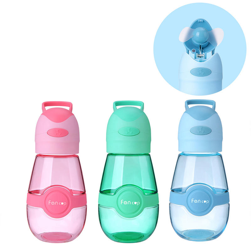 400ML Fan Cup Portable Water Bottle With Mini USB Fan Handy BPA-Free Heat-Resisting Without Dripping Water Bottle For Outdoors