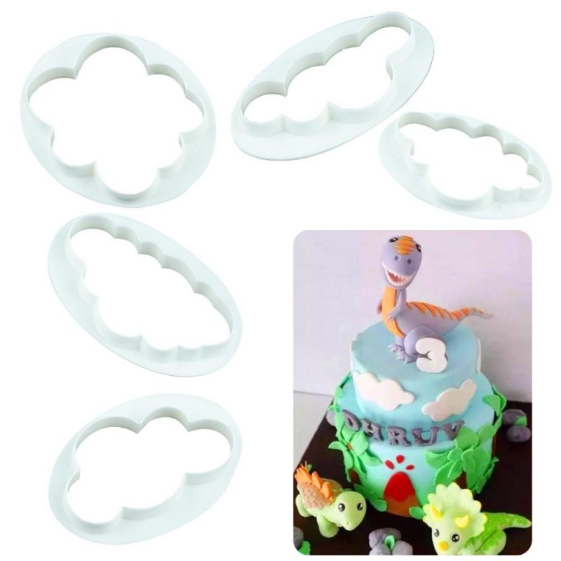 5pcs Fondant Cutter Cloud Plastic Cake Cookie Biscuit Cutter Fondant Cake Baking Mold Decorating Tools Sugarcraft