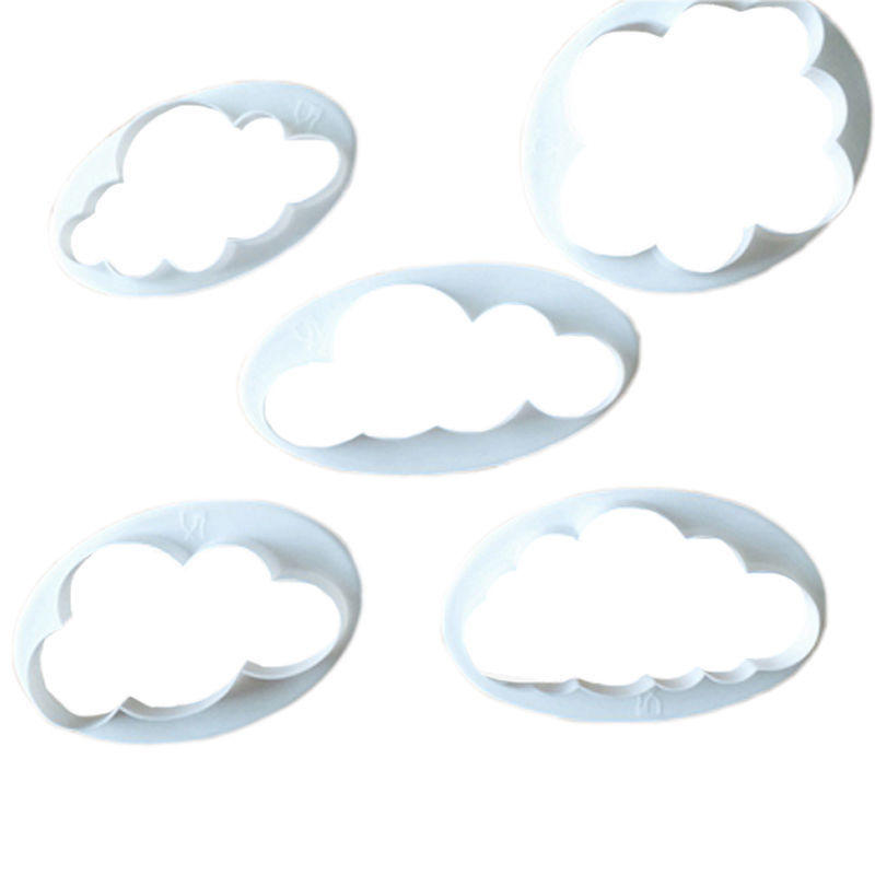 5pcs Fondant Cutter Cloud Plastic Cake Cookie Biscuit Cutter Fondant Cake Baking Mold Decorating Tools Sugarcraft