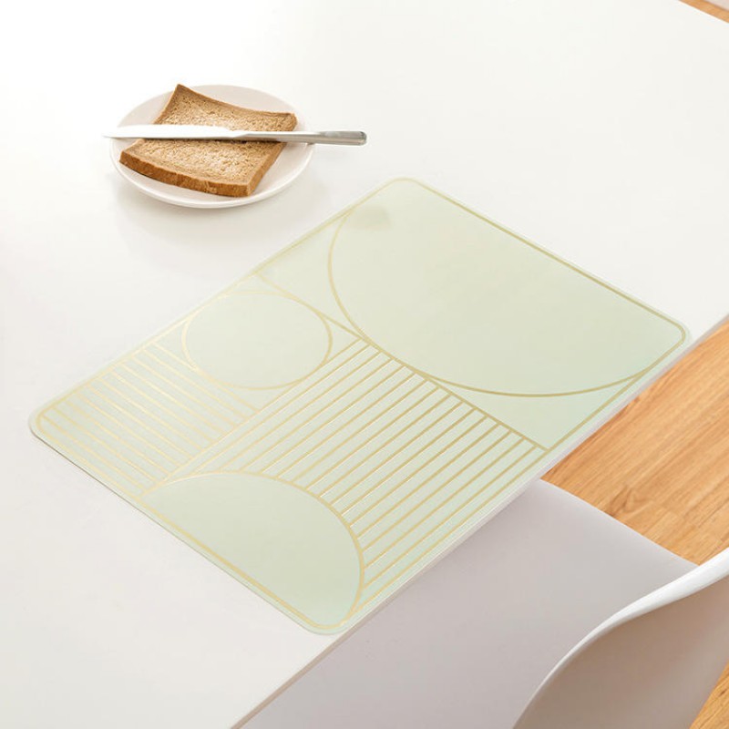 Home Waterproof Greaseproof Simple Geometry Pattern Heat Resistant Insulating Dining Pad Mat Placemat