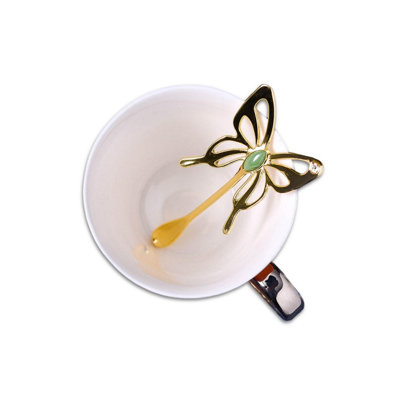 Tea Spoon Aluminum Alloy Coffee Spoon Capitellum Three-dimensional Butterfly Coffee Spoon Elegant Mixing Spoon