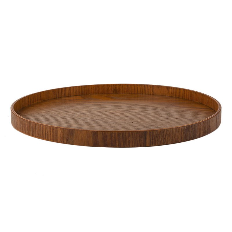 30cm Natural Wooden Round Plate Tea Tray Fruit Food Bakery Serving Trays Dishes Platter Kitchen Supplies New Tableware Natural Plywood Serving Plate